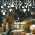 White Merry Christmas and Happy New Year hanging decals for window and glass decoration - 92046 White Silhouette Hanging Ornaments
