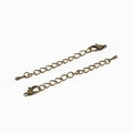 Catena di estensione bronzo antico con chiusura a moschettone e goccia per gioielli DIY - Bronzo Antico