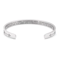 Poliertes silbernes Edelstahl-Manschettenarmband mit inspirierender Gravur für Frauen - Silber-Remember whose daughter