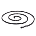 Collar de cadena trenzada de acero de titanio negro con cierre de langosta para hombre - Cadena de Textura Espiral Negra (KN89566-KFC)