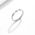 Minimalist silver stainless steel band ring with a flat surface and smooth comfort interior - Steel