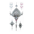Mandala style waterproof tattoo sticker with blue and pink gems for chest and back - TL-077 (Ethnic Mandala)
