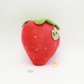 Cute plush strawberry toy with red fabric and green leaves for claw machine gifts - Strawberry