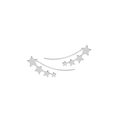 Elegant S925 sterling silver star ear climbers featuring four stars in a minimalist style - 925 Silver / Silver