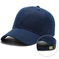 Gorra de béisbol clásica azul oscuro en sarga de algodón con hebilla de metal ajustable - Azul Marino (Hebilla de Metal)