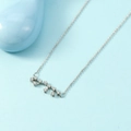 Elegant silver zodiac constellation necklace with white zircon pavé setting for women - Sagittarius