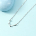 Minimalist silver constellation necklace featuring a geometric star pendant with clear zircons - Aquarius