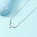 Elegant silver zodiac constellation necklace with sparkling cubic zirconia on a fine chain - Pisces