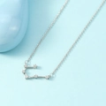 S925 silver minimalist necklace with a sparkling cubic zirconia zodiac constellation pendant - Cancer