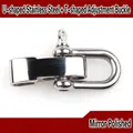Polished stainless steel U-shackle with T-bar adjuster for paracord bracelet DIY - 5M Silver U-Shackle + T-Type Adjuster