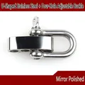 Mirror polished 304 stainless steel U-shaped buckle with 4-hole adjustable design - 5M Silver U-Shackle + 4-Hole Adjuster