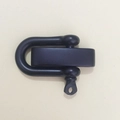 Detailed view of a matte black 304 stainless steel U-shaped shackle for DIY bracelets - 5M Black U-Shackle + Black 4-Hole Adjuster