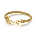 Bracciale a maglia dorata con scritta Love artistica e cuore in acciaio inossidabile - Oro (KB115688-K)