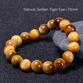 Natuurlijke gouden tijgeroog armband met 10mm ronde kralen voor heren en dames - Natuurlijke Gouden Tijgeroog (10mm)