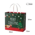 Sacchetto regalo di Natale verde taglia L con rivetti e decorazioni festive - Taglia L (30x12x27cm) / L Verde - Sacchetto Regalo Colorato