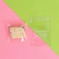 Transparent self-adhesive gift bags with white snowflake patterns and text for nougat - White English