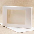 Detailed view of white rectangular gift box with clear PVC window and smooth paper texture - 12.5*8.5*1.5CM / White