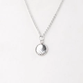 Macro shot of 12mm stainless steel necklace featuring a hammer-textured fish scale pendant - Silver Hammered (9)