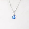 Detail of 12mm silver stainless steel necklace with blue and purple fish scale pendant - Blue Purple Gradient (7)