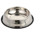 Mirror-polished stainless steel pet bowl with paw pattern and non-slip rubber base - Footprint / 38cm