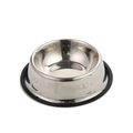 Bol en acier inoxydable poli pour animaux avec empreintes de pattes et base antidérapante - Empreinte de pas / 18cm
