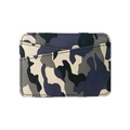 Slim PU leather magic wallet featuring blue-grey camouflage pattern and card slots - Dark Gray