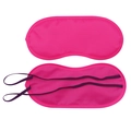 Satin sleep eye mask in rose red with double elastic headbands for complete blackout - Rose Red