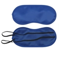 Dark blue satin sleep mask with dual elastic straps for light blocking and travel comfort - Royal Blue