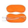 Breathable orange polyester sleep eye mask with white elastic strap for travel and rest - Regular Orange