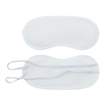 Two-pack of white breathable polyester sleep eye masks with elastic ear straps - Regular White