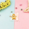 DIY resin gingerbread man pendant with metal ring in transparent packaging - Gingerbread Man