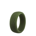 Olive green silicone sport ring for men featuring an 8.7mm wide bark texture finish - US 13 / Army Green