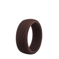 Brown 8.7mm silicone sports ring with bark texture finish for men - US 7 / Coffee