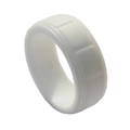 White silicone sport ring for men with unique tiered textured design for athletic wear - US 8 / White