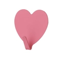 Pink heart-shaped stainless steel adhesive hook for cute wall decoration - Heart / 1 Piece / Pink