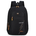 Schwarzer Business-Rucksack mit großer Kapazität und orangefarbenen Reißverschlüssen - Schwarz