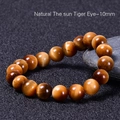Bracciale in occhio di tigre naturale 10mm con lucentezza setosa marrone dorato - Occhio di Tigre Solare Naturale (10mm)