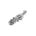 Silver Virgin Mary pendant necklace with sparkling diamonds on a polished stainless steel chain - Steel Color Pendant (KP82544-KXH)