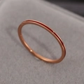 Minimalist 18k rose gold plated titanium steel ring with elegant red enamel inlay - US 5 / Red