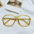Transparent yellow retro eyewear frame Z3336 with large square vintage lenses - Transparent Yellow / Yellow