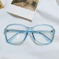 Retro transparent light blue oversized glasses frames with clear candy color finish - Transparent Blue / Blue