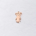 Detailed view of mirror polished rose gold girl charm with a hanging ring for DIY - Girls / Rose Gold