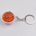 Miniature blue and white porcelain bowl keychain with spicy chicken feet food model - Style 23 Chicken Wing Noodles