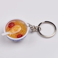 Miniature blue and white porcelain bowl keychain with millet congee and red jujube - Style 2 Millet Jujube Porridge