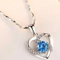 Ciondolo Singolo (diamante Blu) / Set Collana (pendente + Catena)