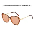 Occhiali da sole geometrici con montatura tartarugata e lenti rosa scuro - Montatura Tartarugata Lenti Rosa Scuro