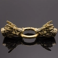 Antiker goldener Doppel-Drachenkopf Metallverschluss für Armbänder mit Spiegelung - Drachenkopf / Antikgold
