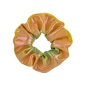 Chic laser metallic scrunchie featuring a golden pink and green gradient mesh fabric - Gold Pink Green Phantom Gradient (新20)