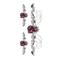 Waterproof tattoo sticker with red rose flower and black lace patterns for women - TL-148 (Retro Rose Lace)