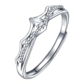 925 sterling silver princess crown open ring with a teardrop white gemstone for women - 925 Silver / Princess Ring